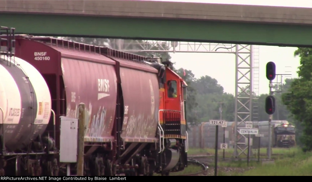 BNSF YCEI101 meets NS 167 from afar